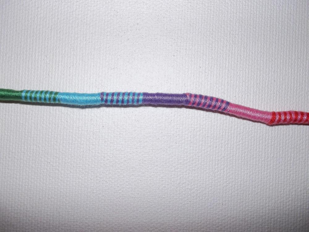 Pre-made Hair Wrap Or Keychain Decoration: Rainbow