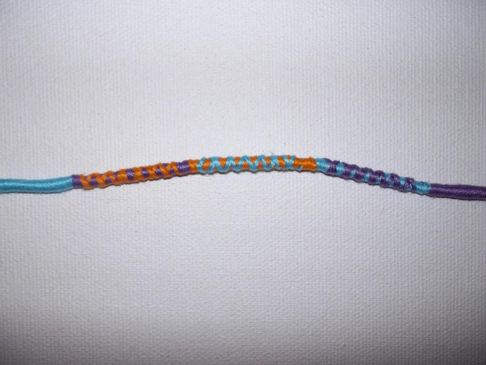Pre-made Hair Wrap Or Keychain Decoration: Orange, Purple, Light Blue